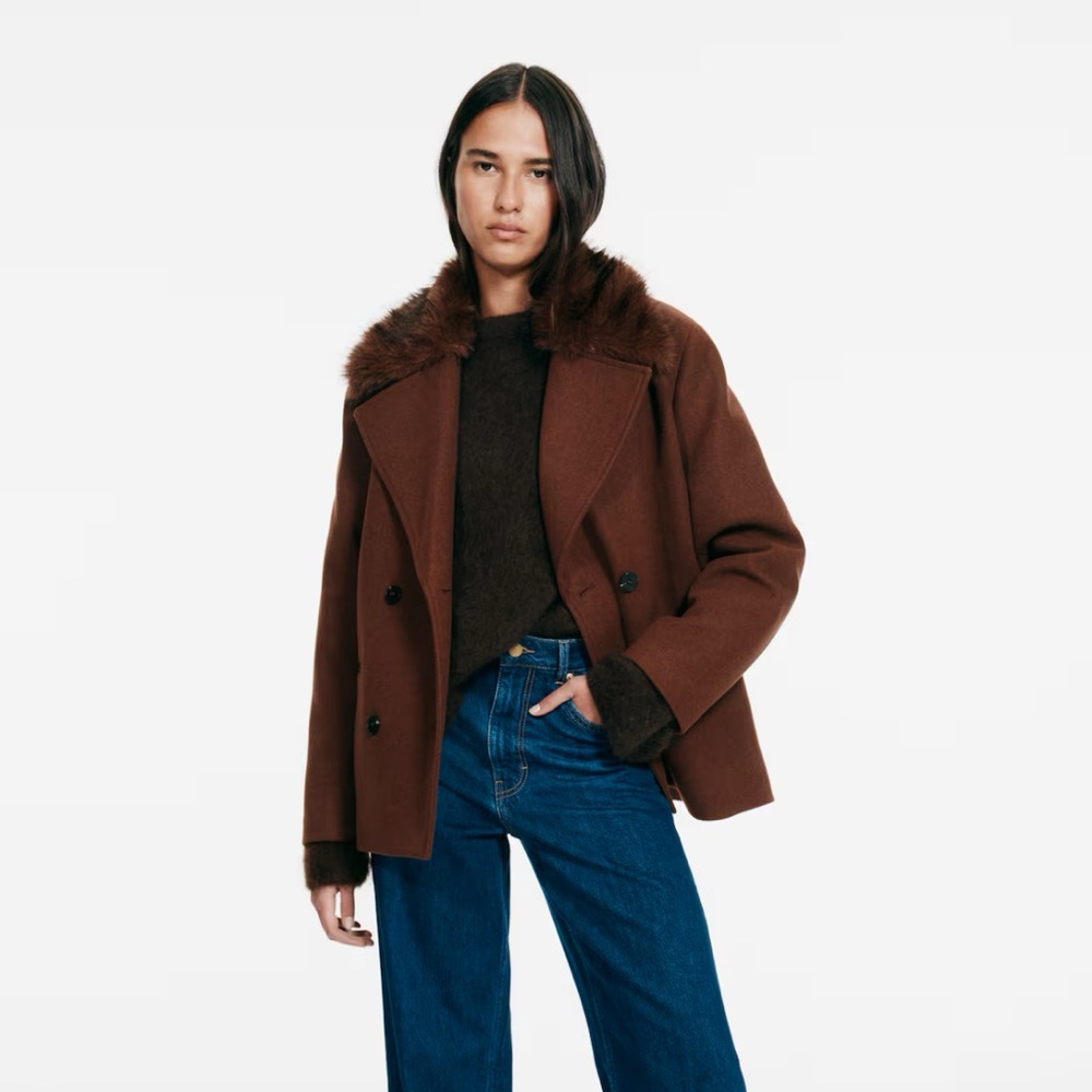 H&M Faux Fur Peacoat